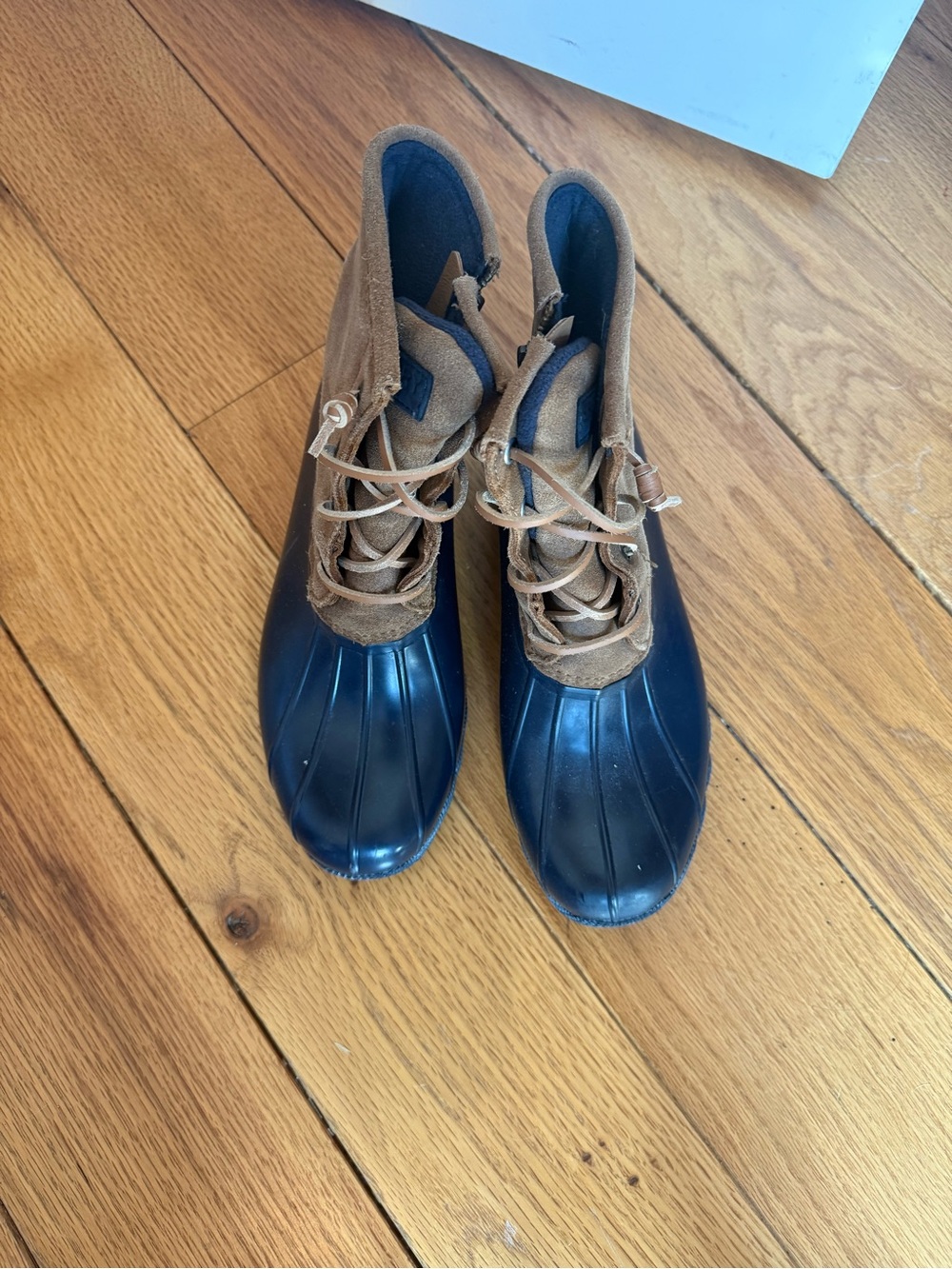 Classic Waterproof Duck Boots - Brown and Blue - Picture 2 of 3